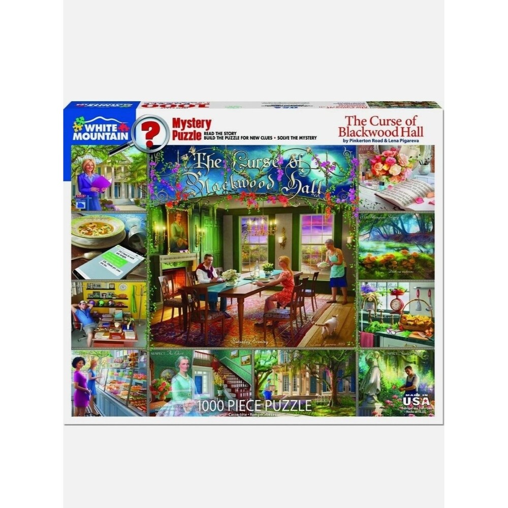 White Mountain Mystery Puzzle The Curse of Blackwood Hall 1000 Piece Complete